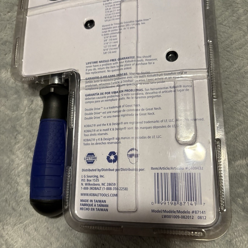 Kobalt 20 Pc Piece Double Drive Extendable Handle 3/8" Ratchet Socket 0409432 - Picture 4 of 5